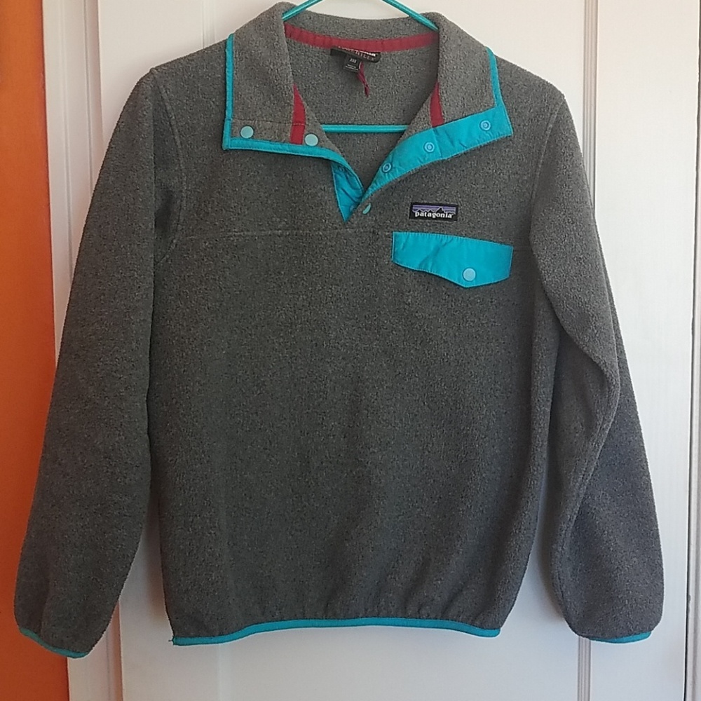 XXS Synchilla Snap T Grey/Electric Blue